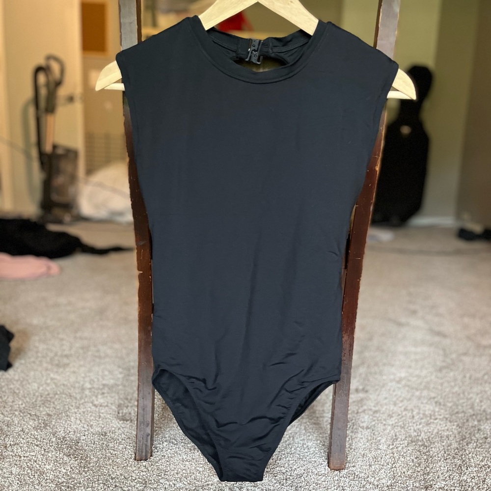 Seafolly Open Back Cap Sleeve One Piece Swimsuit in Black